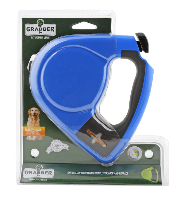 L'Chic 2-In-1 Grabber Retractable Dog Leash