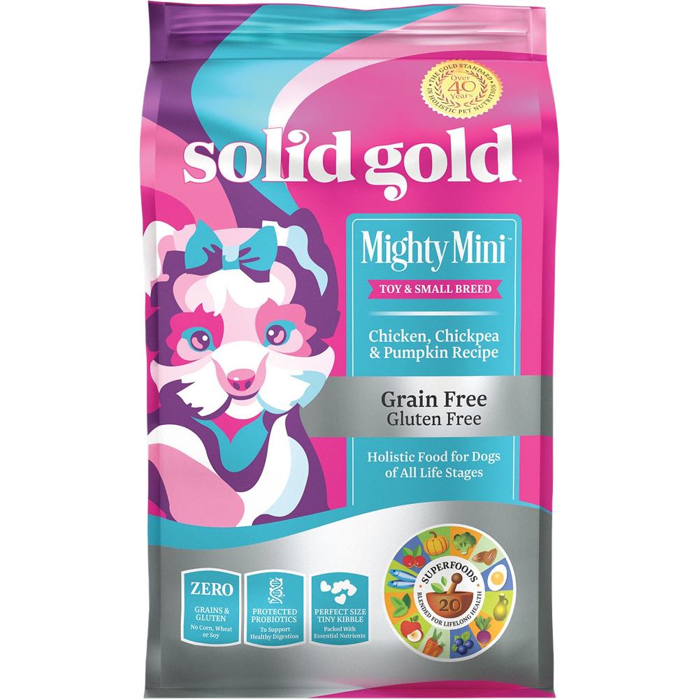 "Solid Gold Mighty Mini Chicken, Chickpea & Pumpkin Grain Free Dry Dog Food 4lb"
